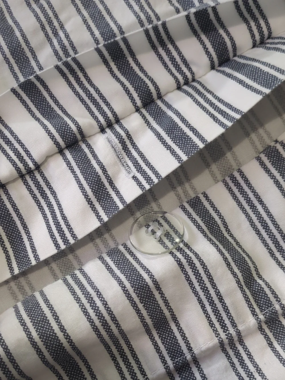 Nautica 100% Cotton Striped Duvet Cover Full Queen Blue White Coastal